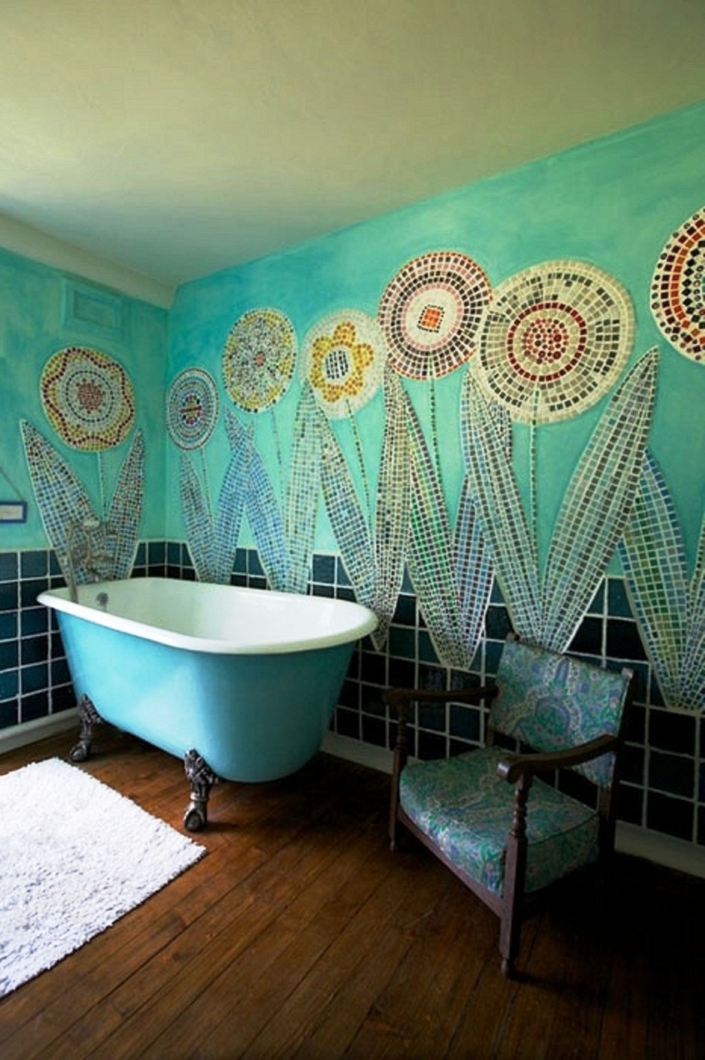 Excellent turquoise bathroom