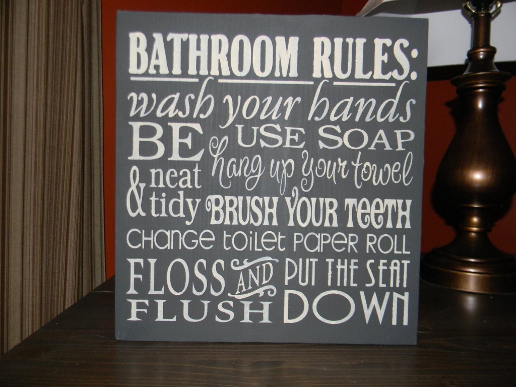 Bathroom etiquette sign