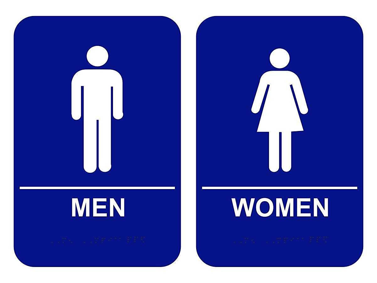 Gender signs in the bathroom