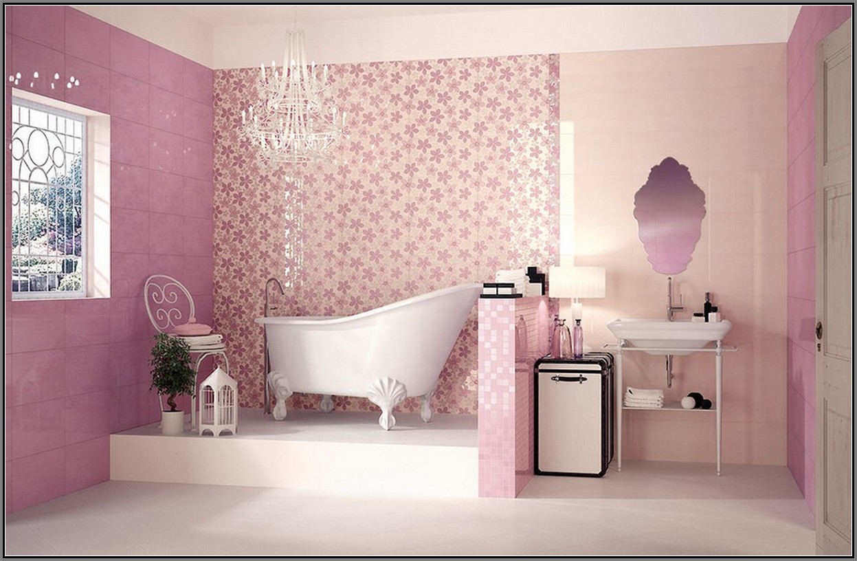 Nice pink bathroom