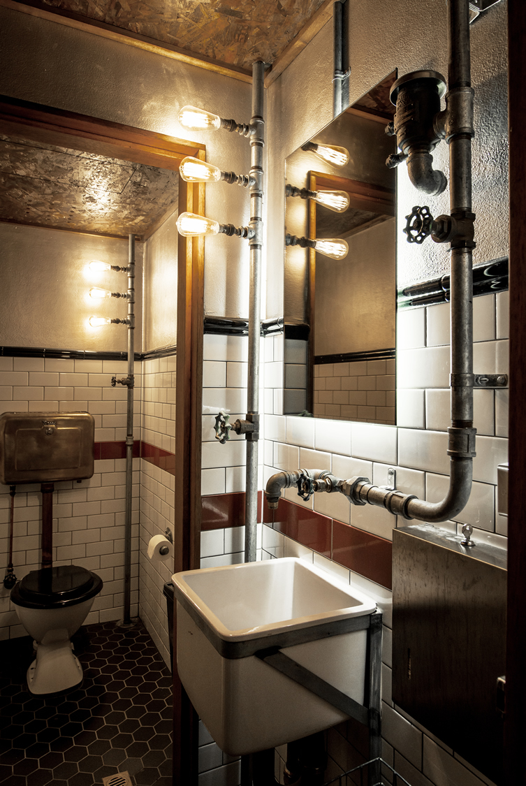Radiant steampunk bathroom