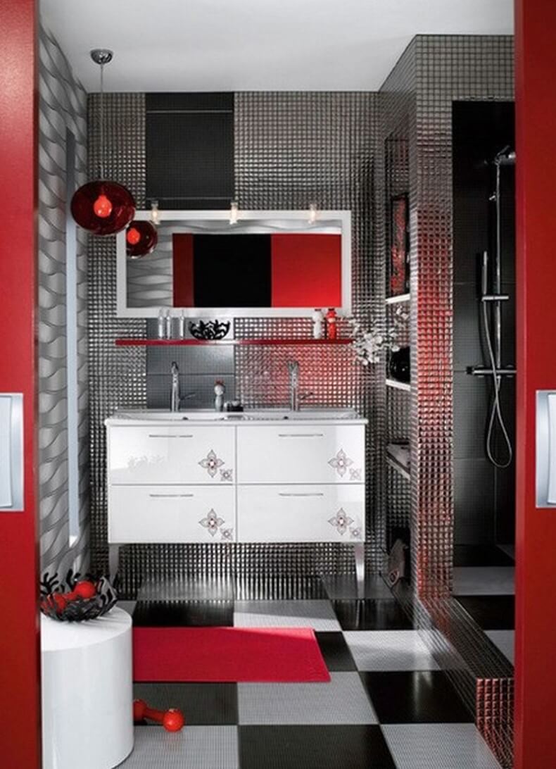 Great red bathroom