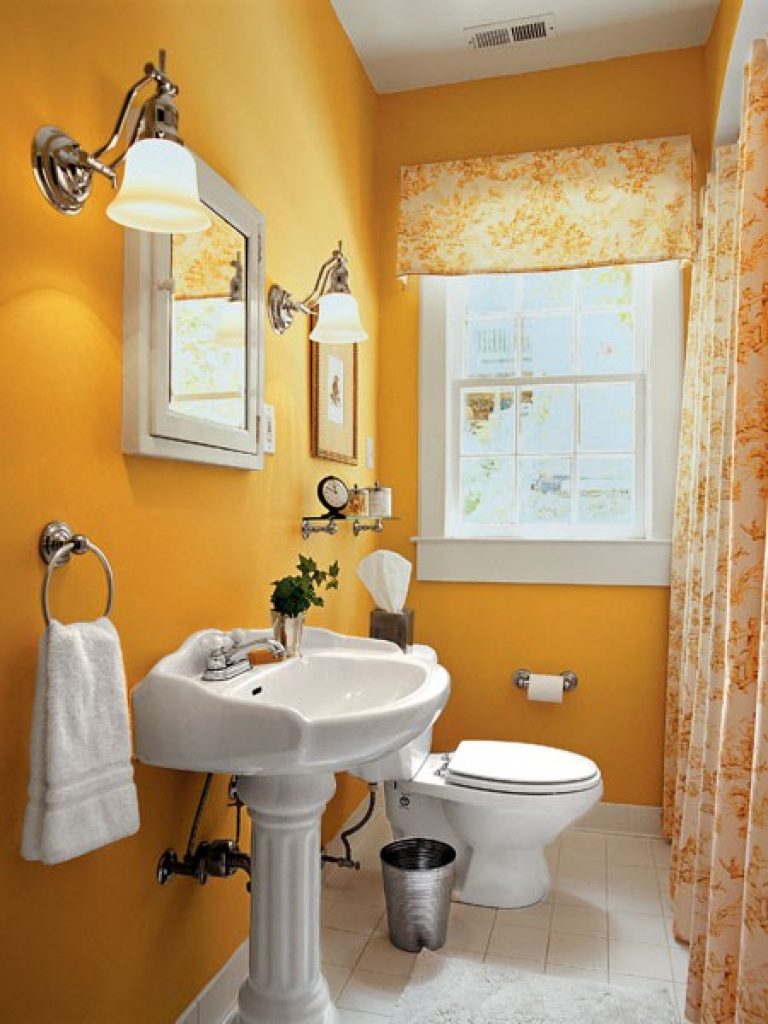 Charming orange bathroom