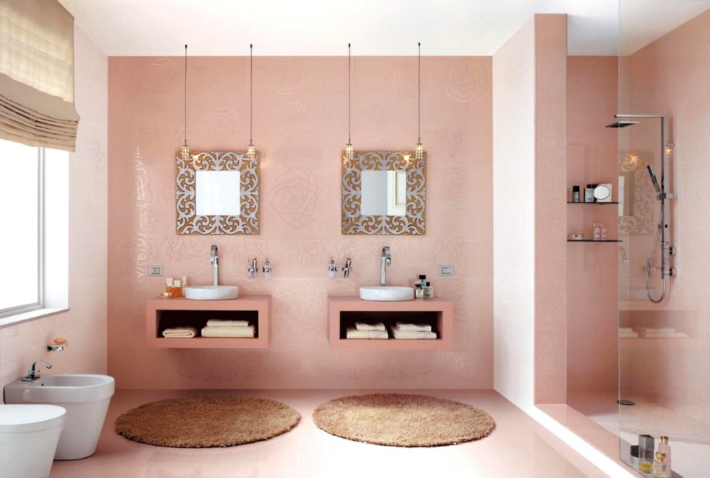 Adorable pink bathroom
