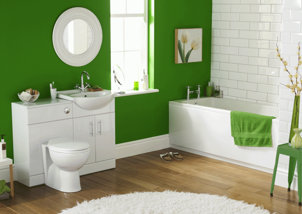 Nice green bathroom