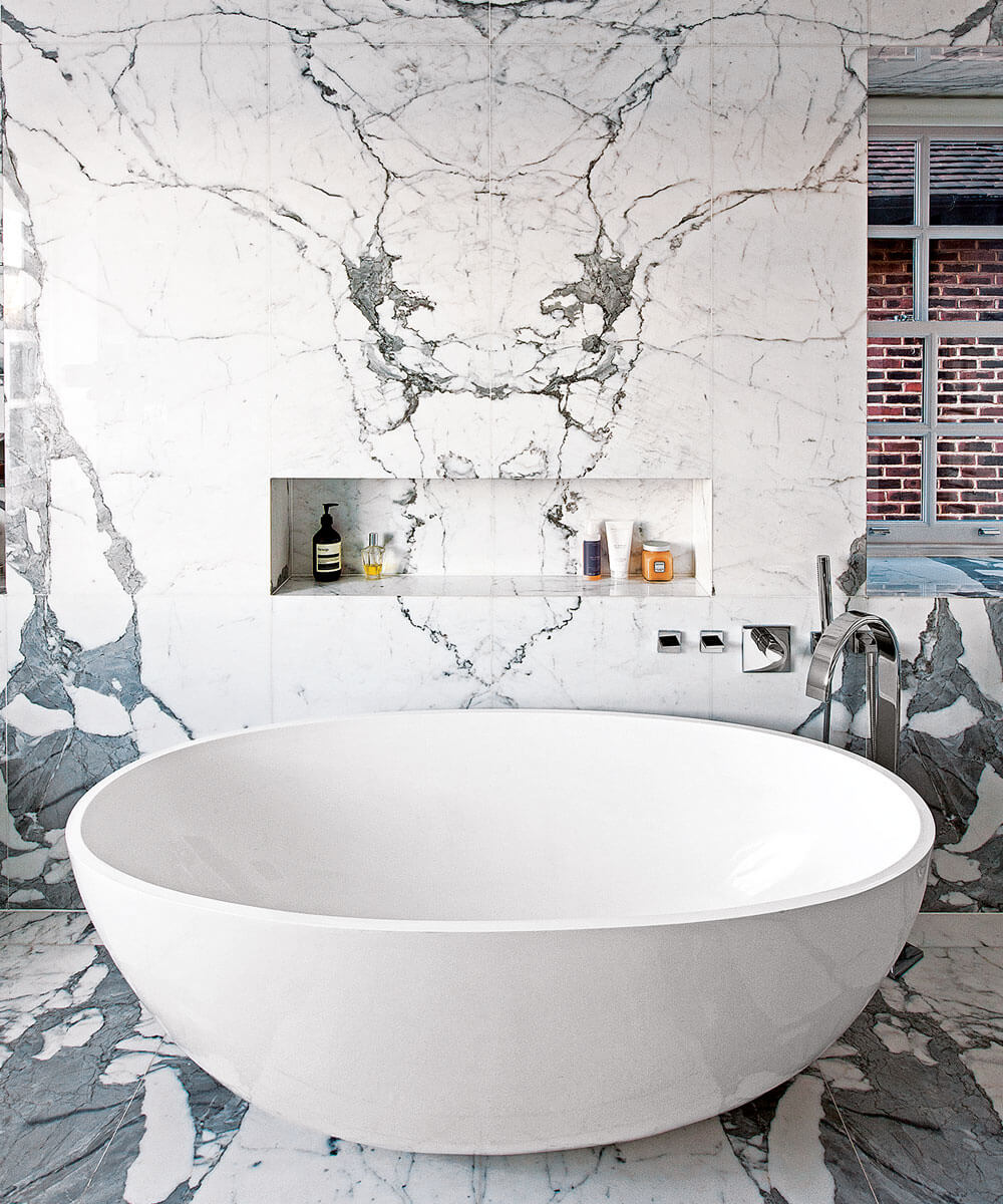 Unique marble bathroom
