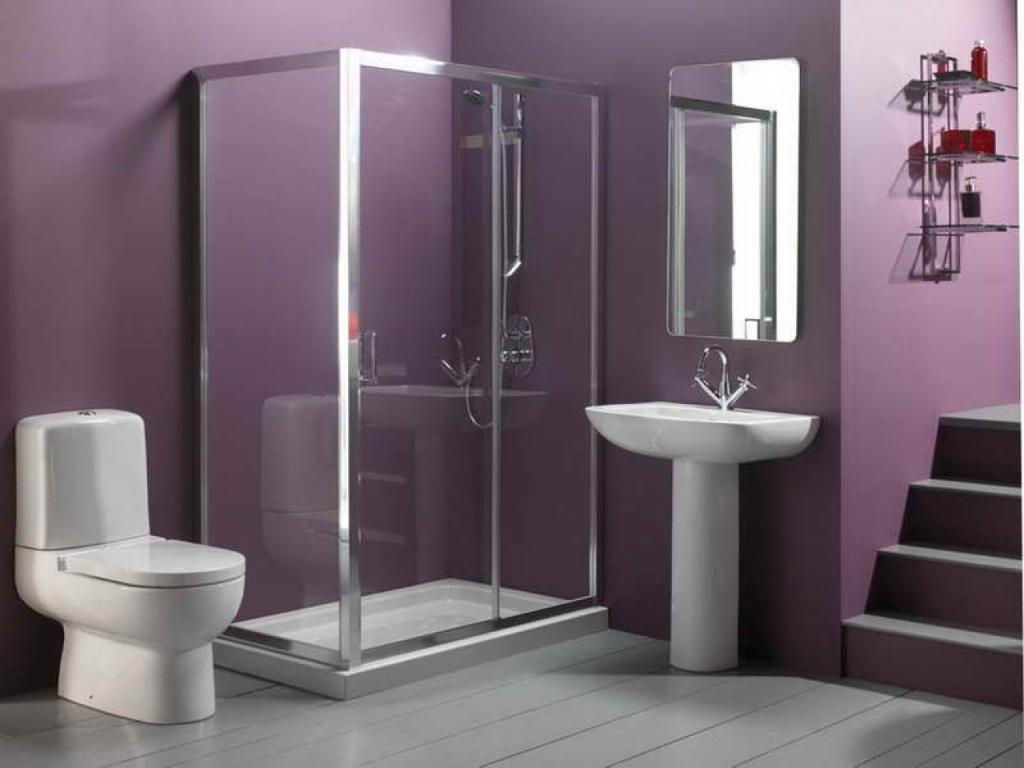 Dramatic purple bathroom