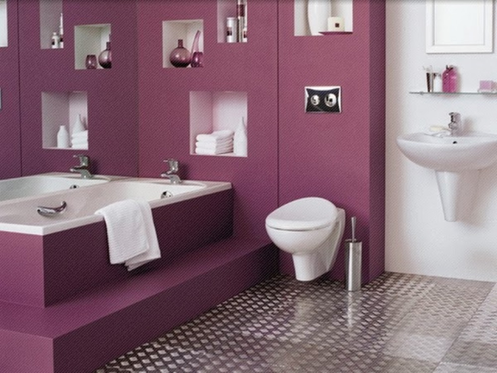 Attractive purple bathroom