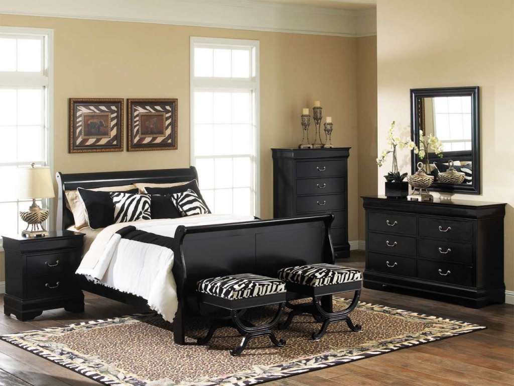 Modern classic black bedroom