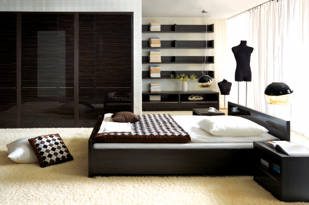 Fashionable contemporary bedroom