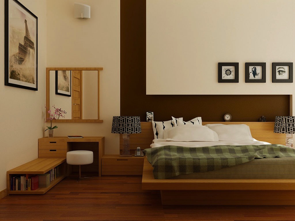 Modest relaxing bedroom