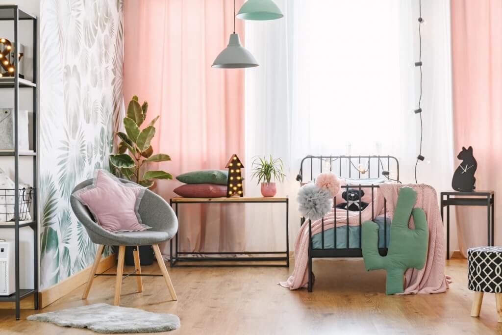 Attractive colorful bedroom
