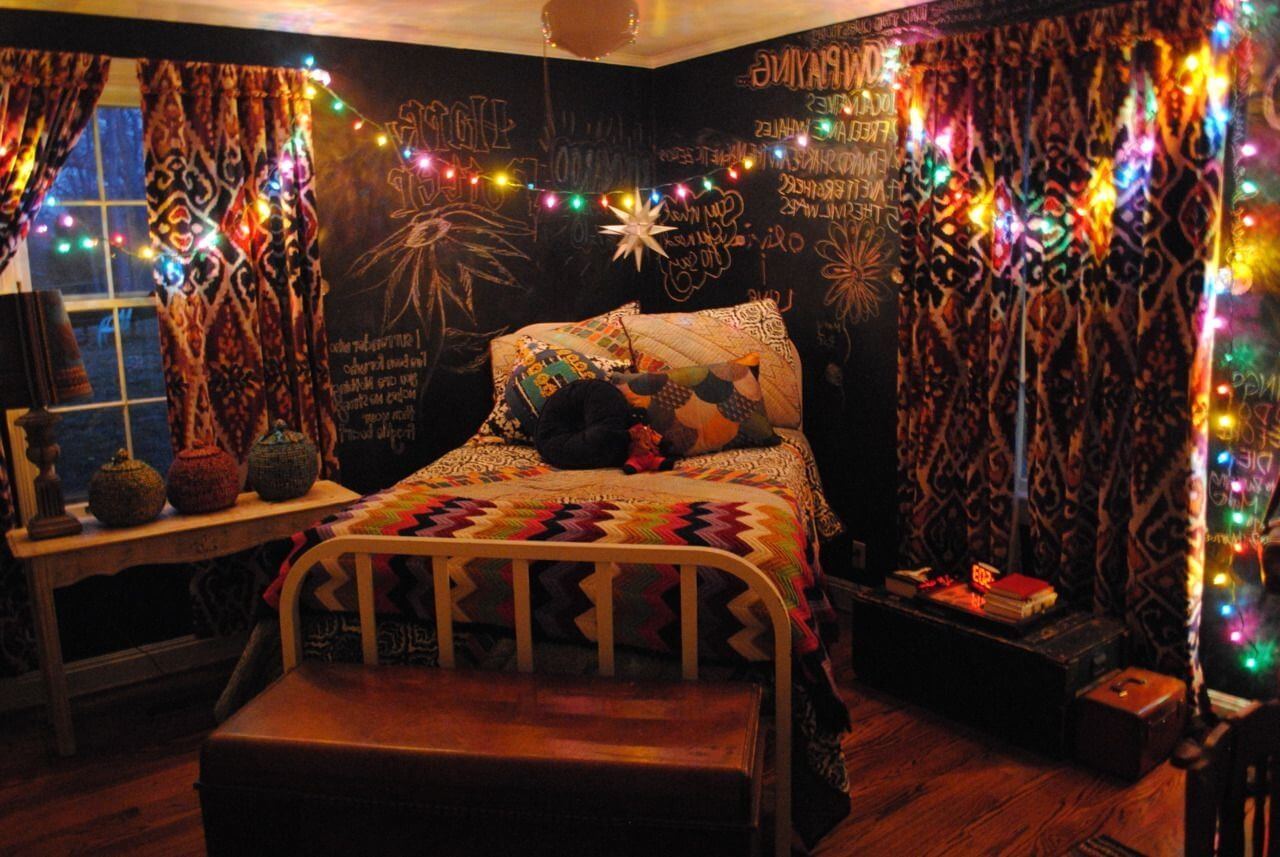 Hippie woman bedroom