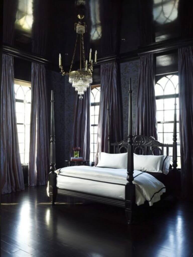 Minimalist and classic Gothic bedroom