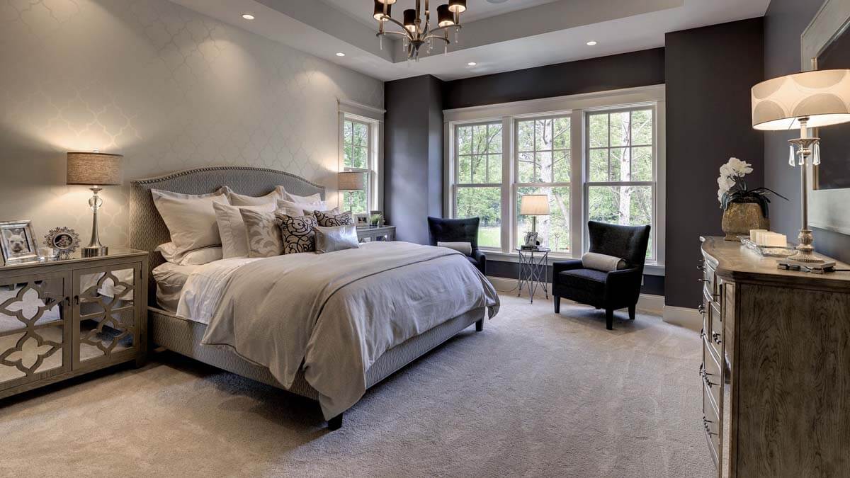 Creative gray bedroom