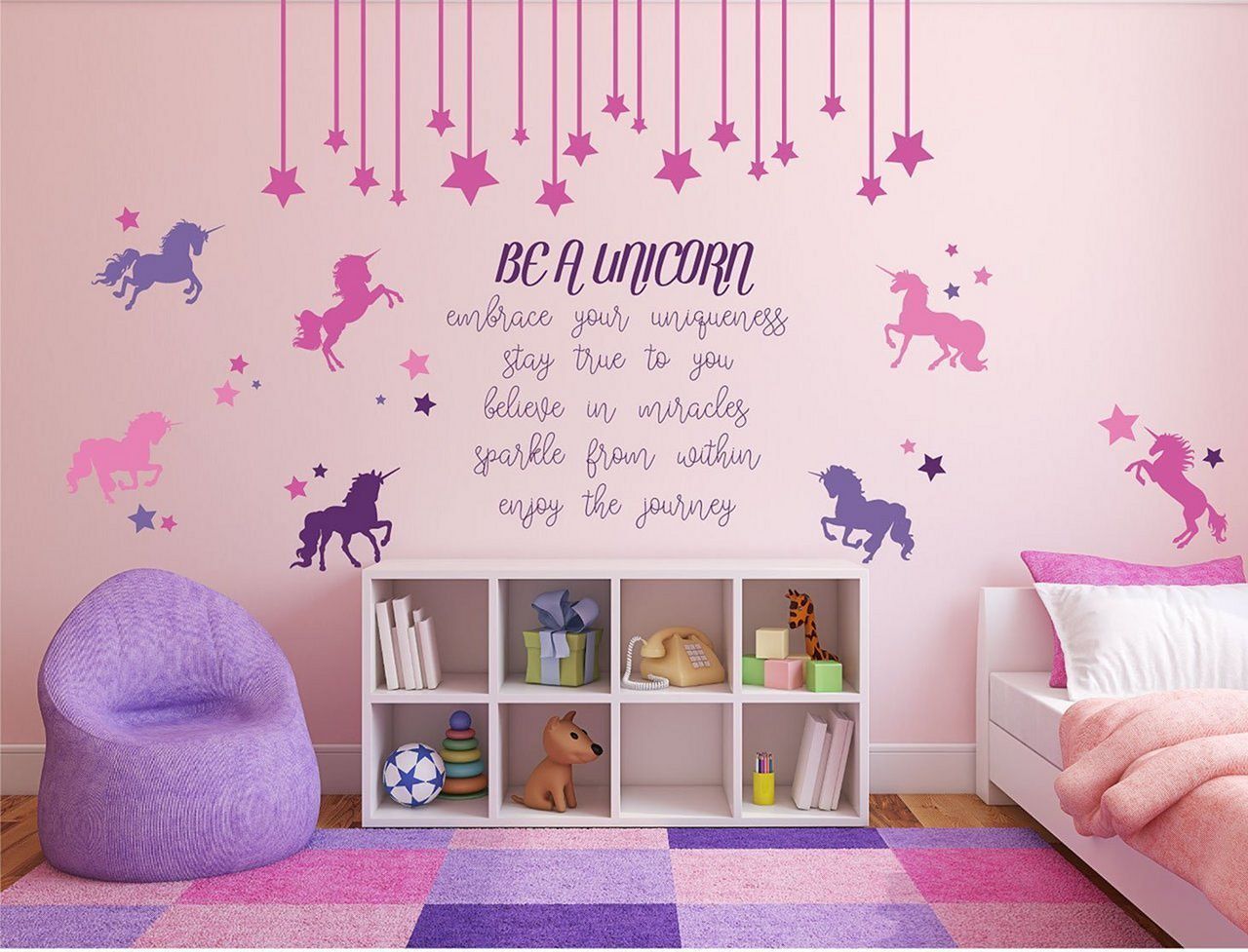 Inspirational unicorn bedroom