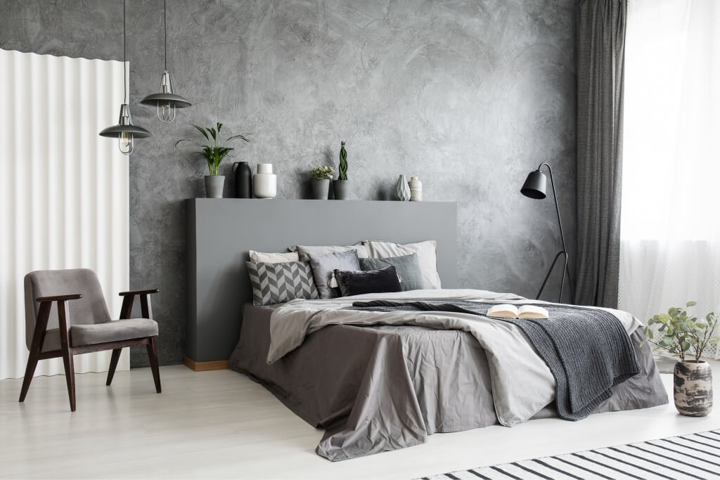 Pleasant gray bedroom