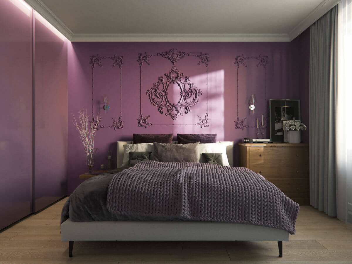 Purple elegant bedroom