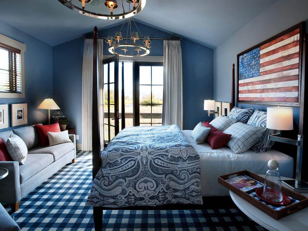Wealthy blue bedroom