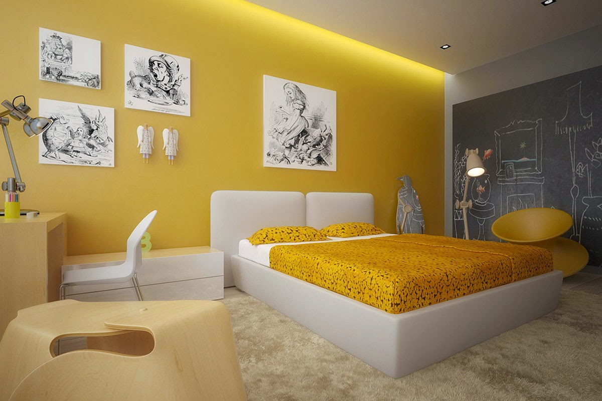 Fantastic yellow bedroom