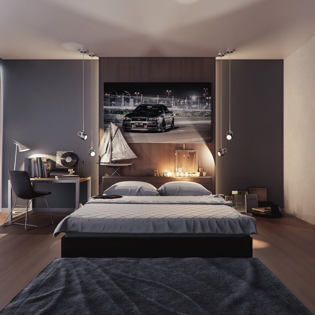 Clever gray bedroom