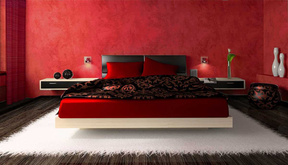 Dramatic red bedroom