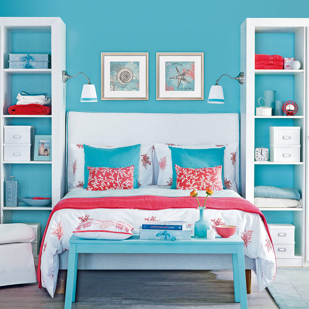 Happy blue bedroom
