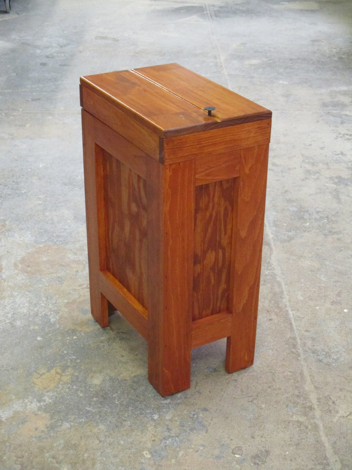 Kitchen trash cans made of wood