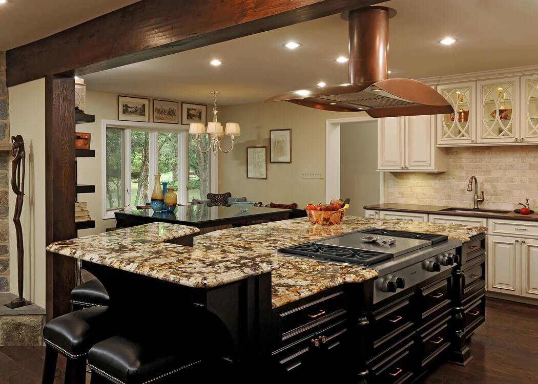 Beautiful French country kitchen lighting