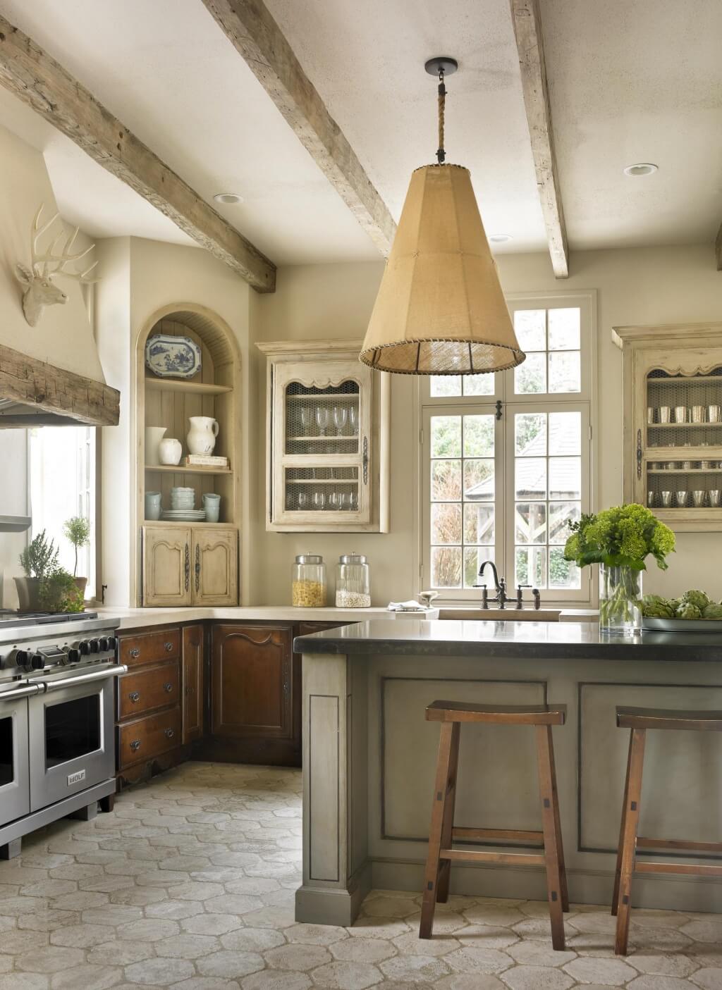 Simple French country kitchen lighting