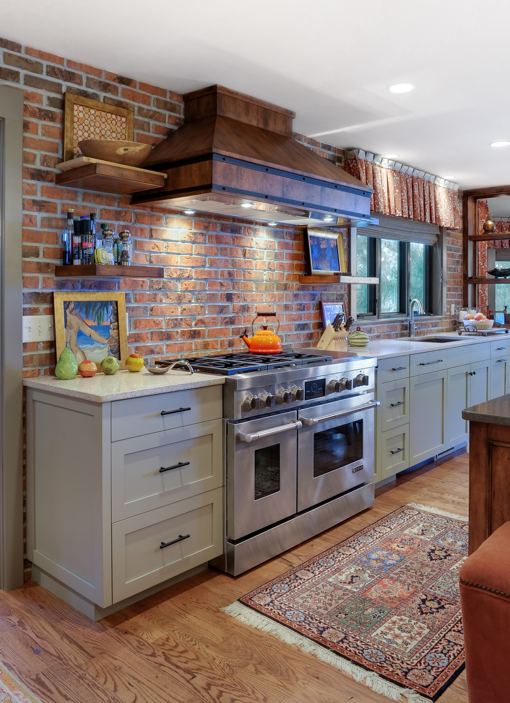 Warm brick kitchen from brick kitchen