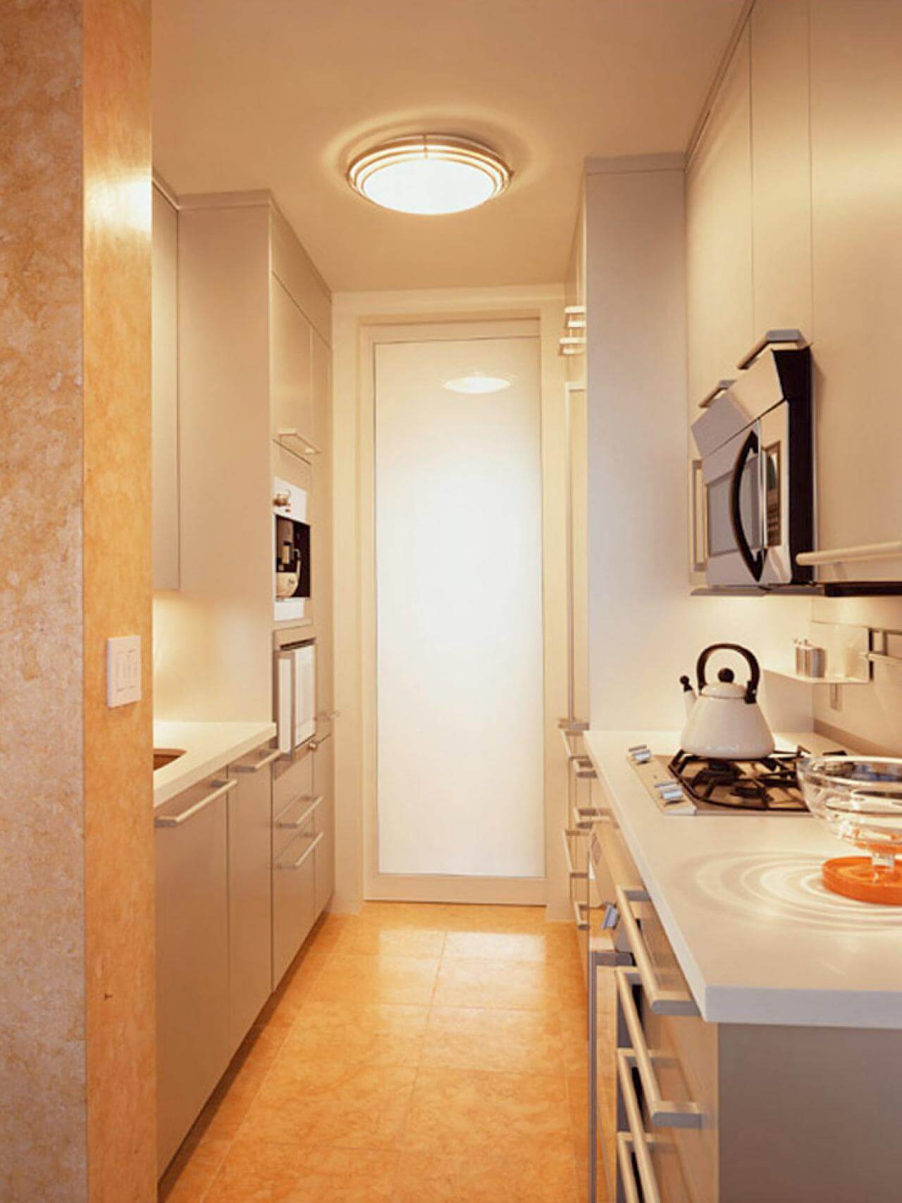 Efficient narrow kitchen