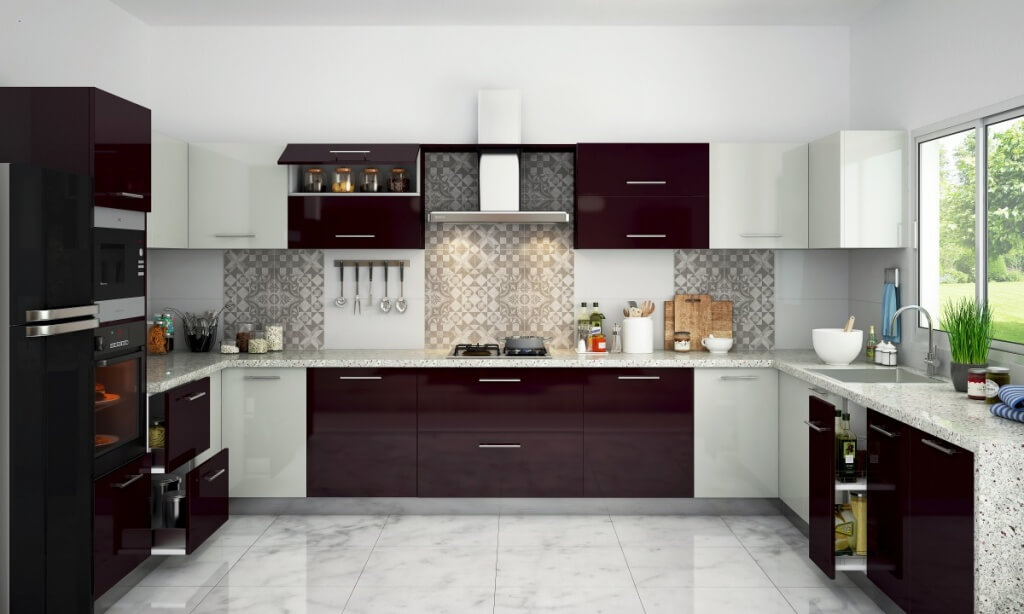Elegant two-tone kitchen cabinet