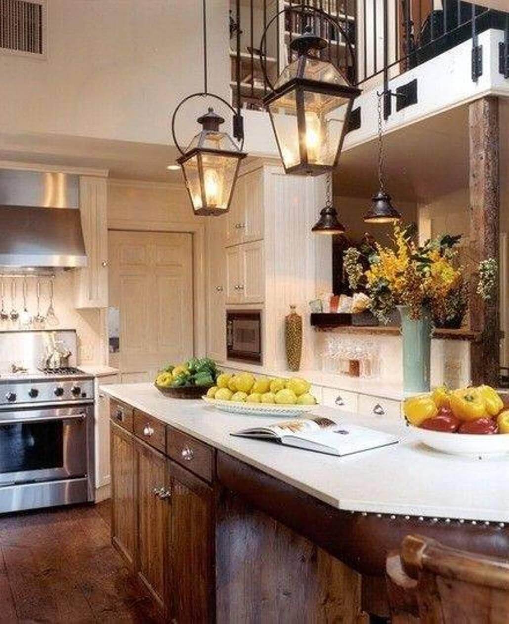 Elegant antique kitchen lighting