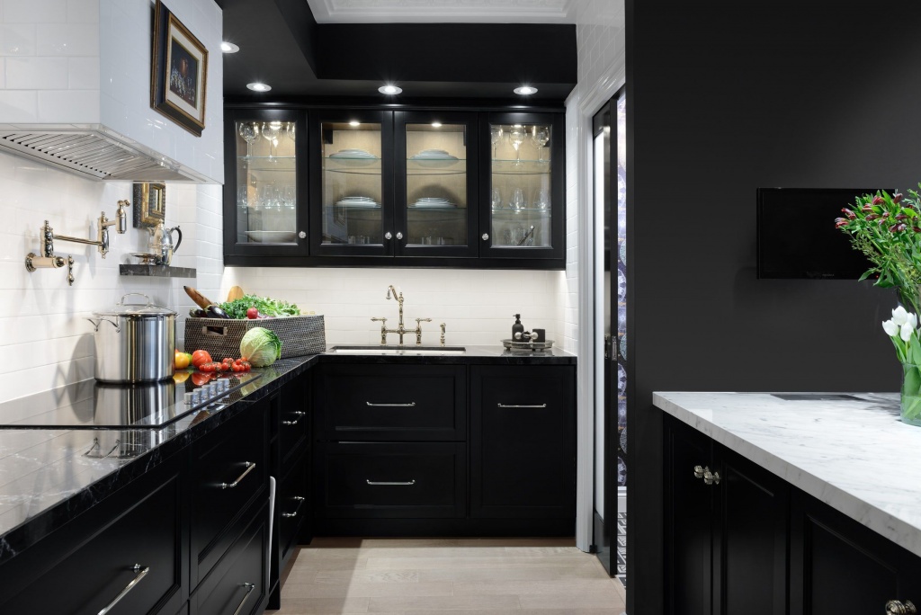 Elegant black kitchen cabinet