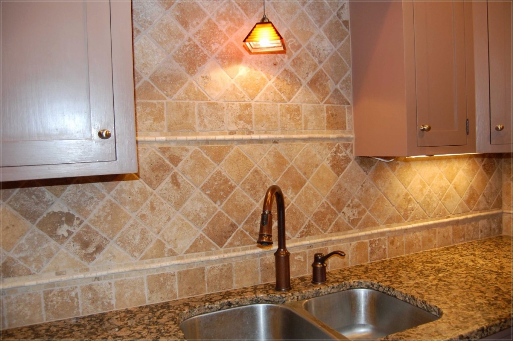 Aging, kitchen back wall made of travertine