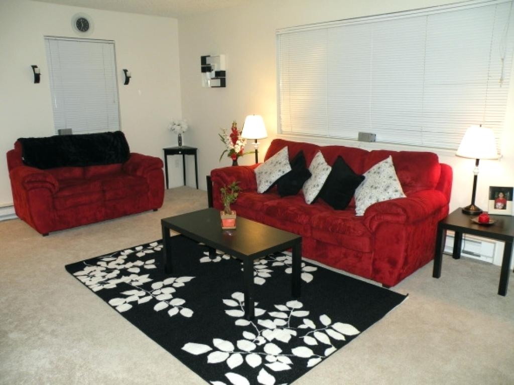 Ordinary red and black living room