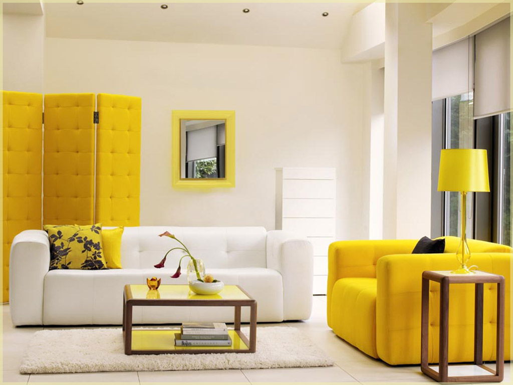Fresh yellow living room