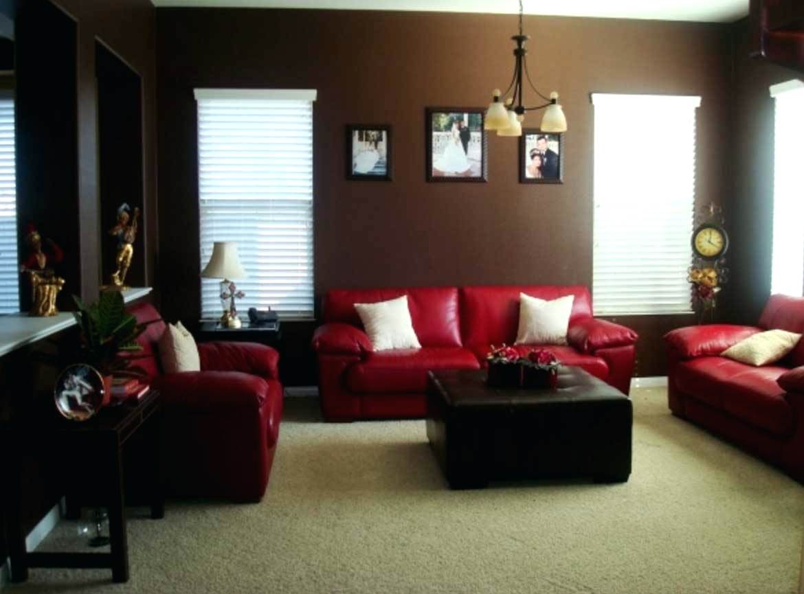 Dark red and brown living room