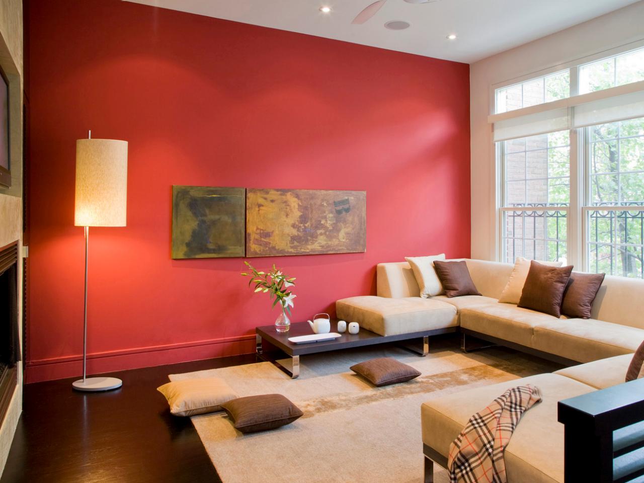 Lounging red-brown living room
