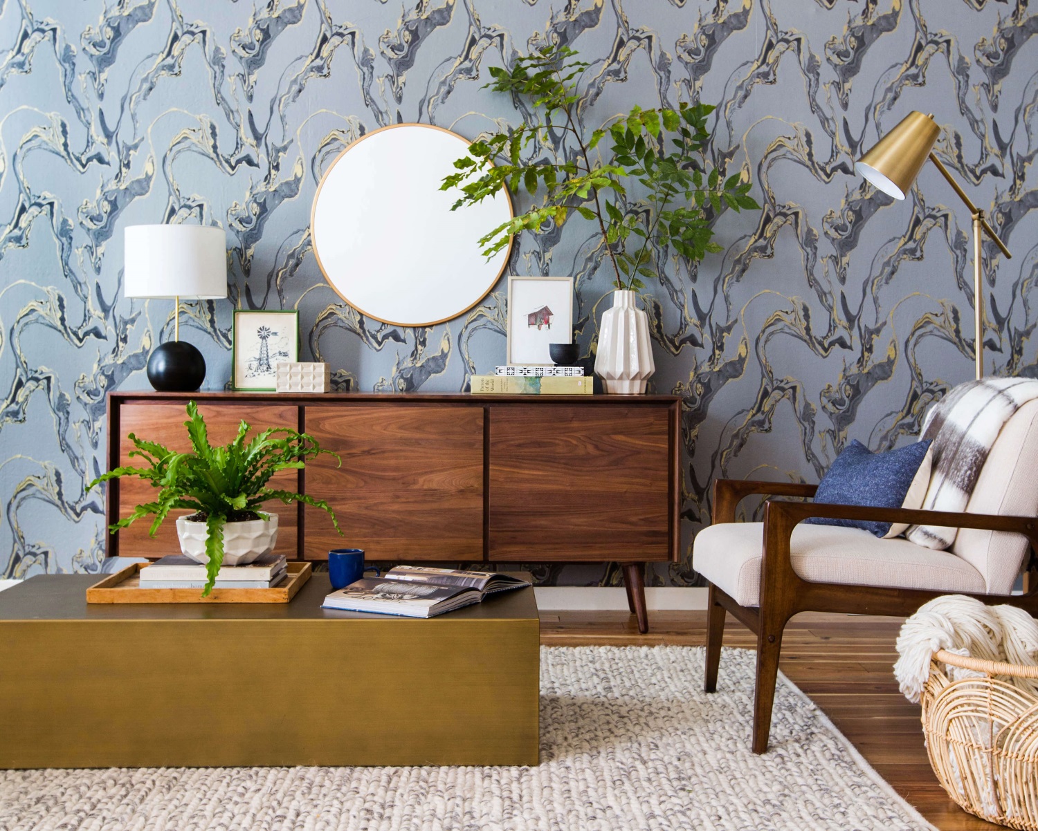 Nice style in a small mid-century room