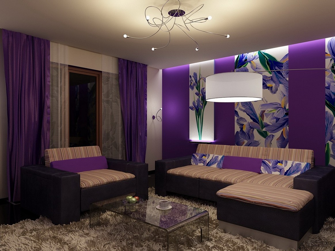 Purple floral wallpaper