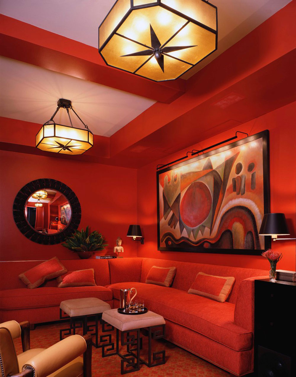 Almost all orange living rooms
