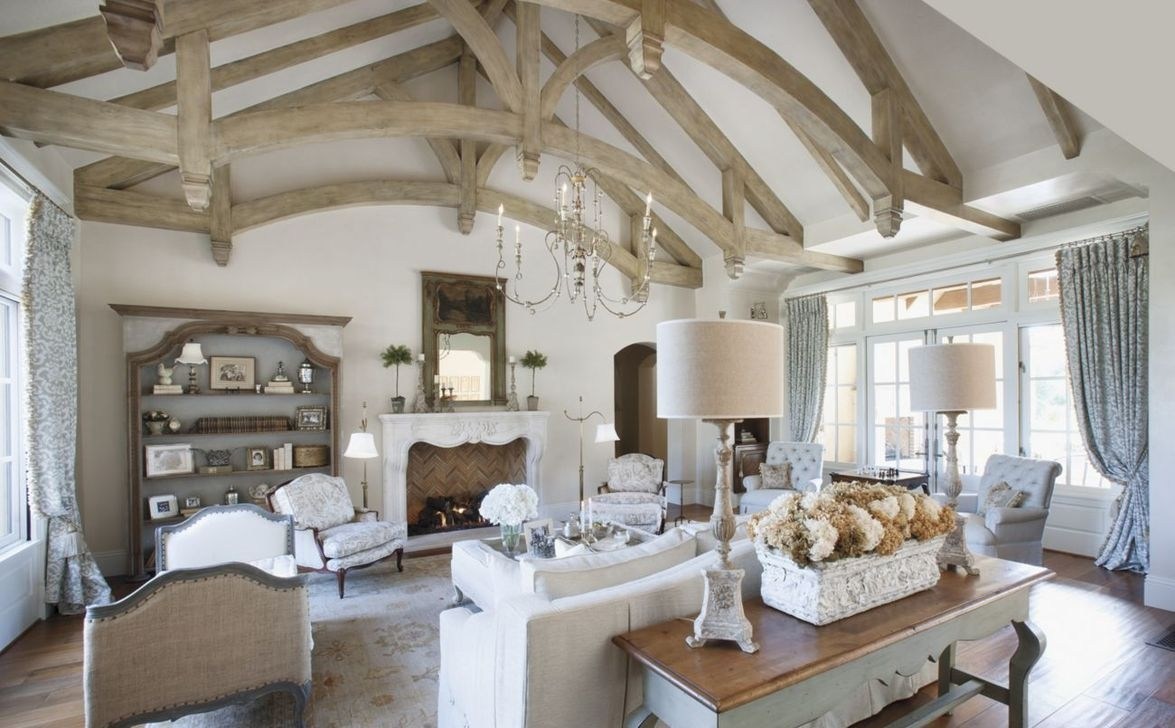 Graceful living room in the French countryside. 