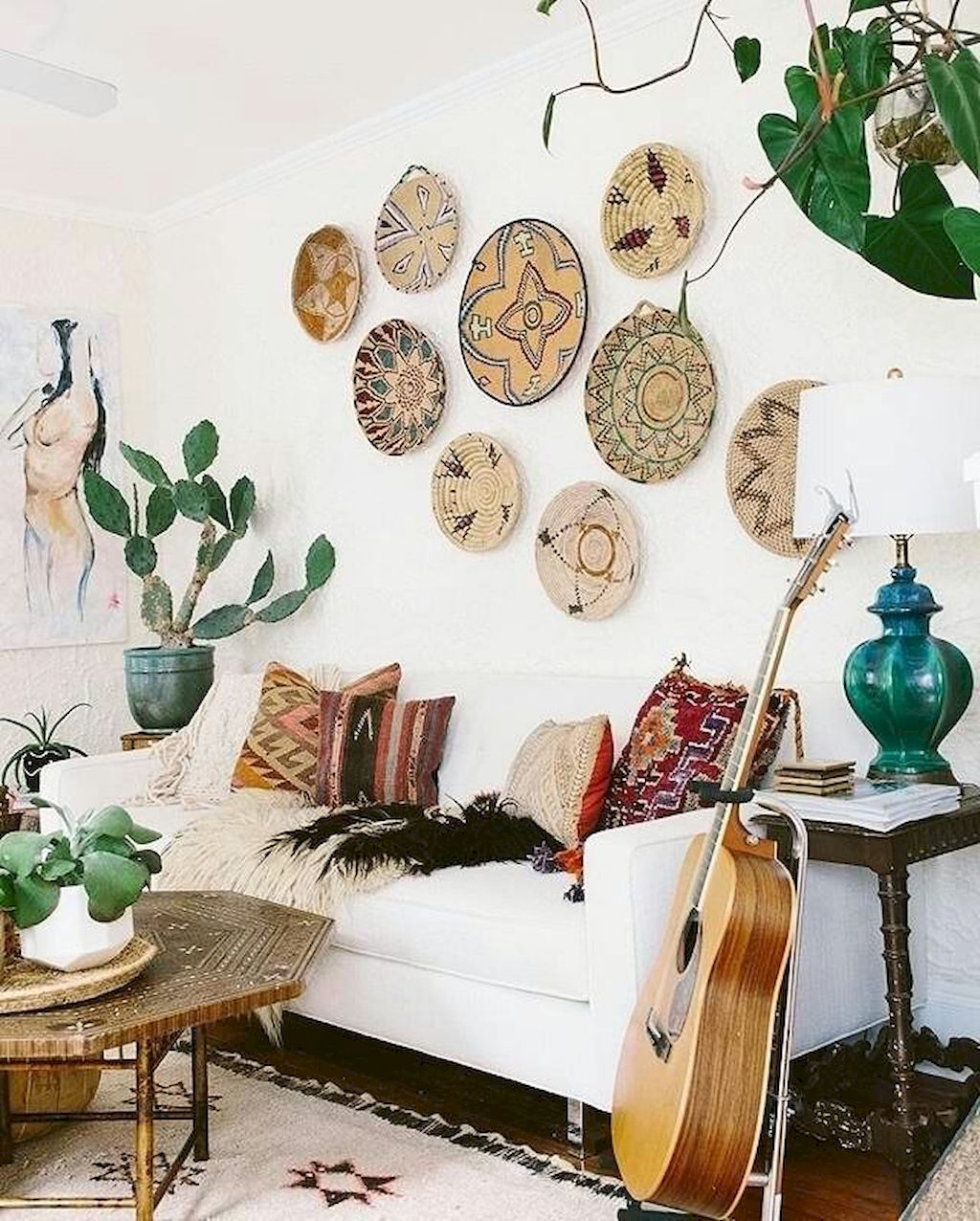 Bohemian living room with wall displays.  Source: willieclancyfestival.com