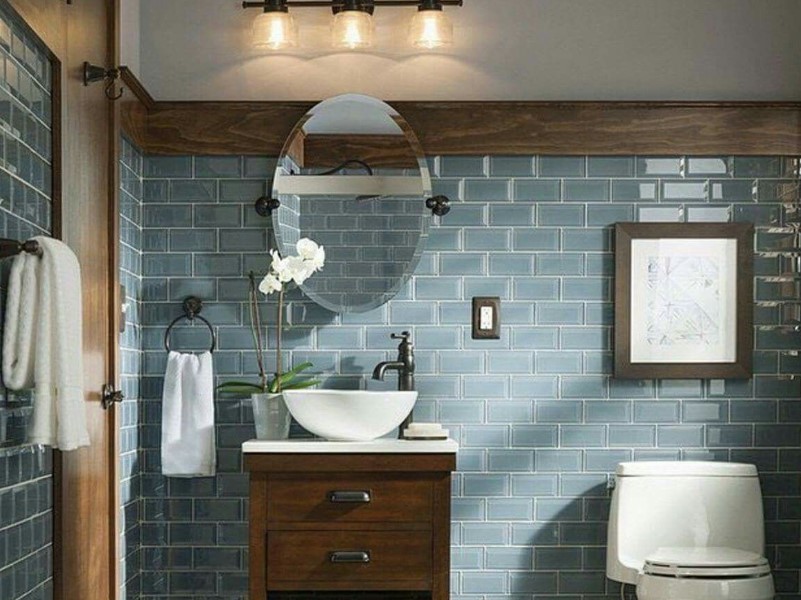 45 Blue Bathroom Ideas 2020 (Various Refreshing Designs) 14)