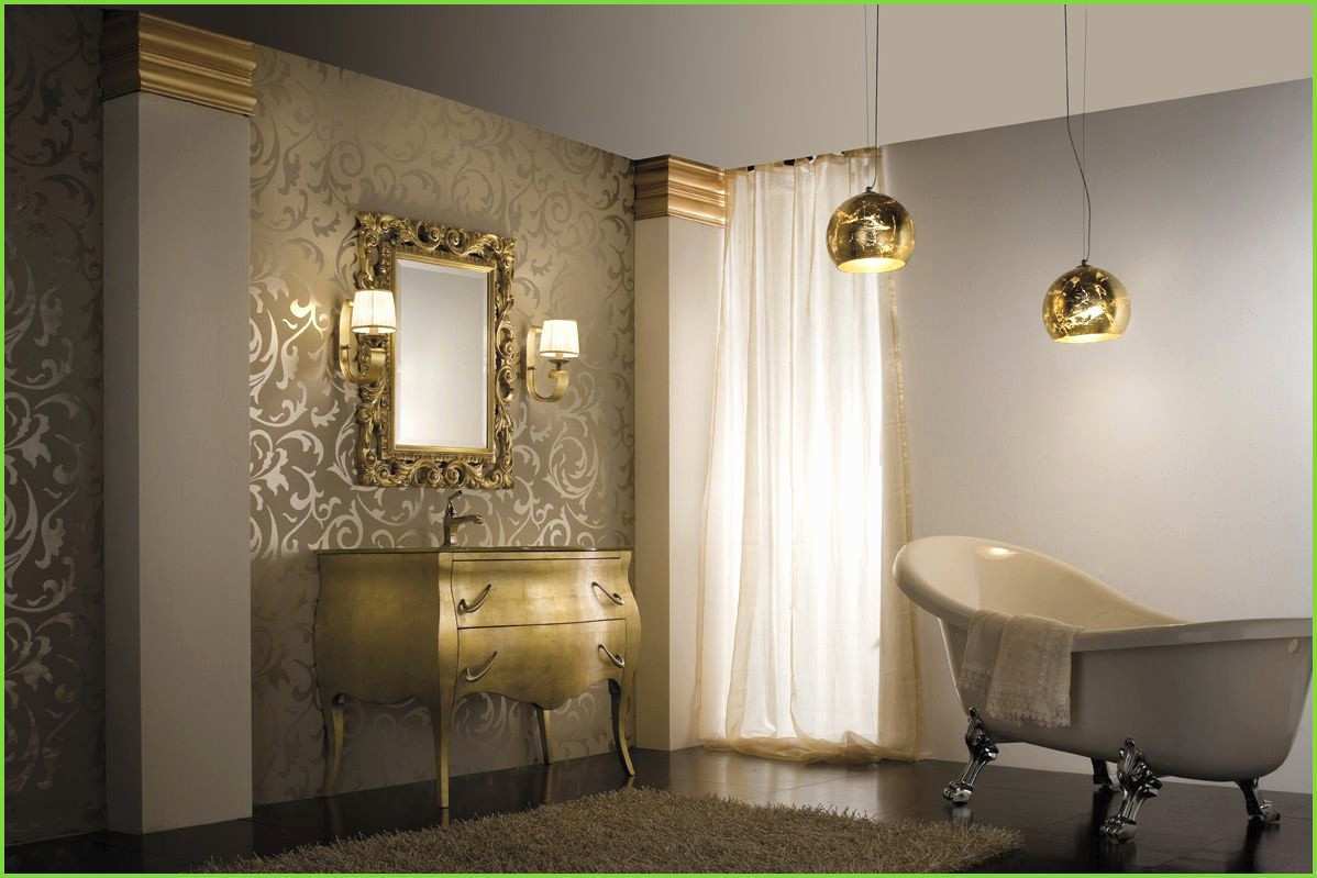 Dramatic golden bathroom