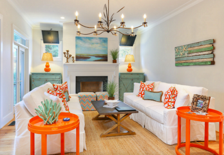 Aesthetic beach living room