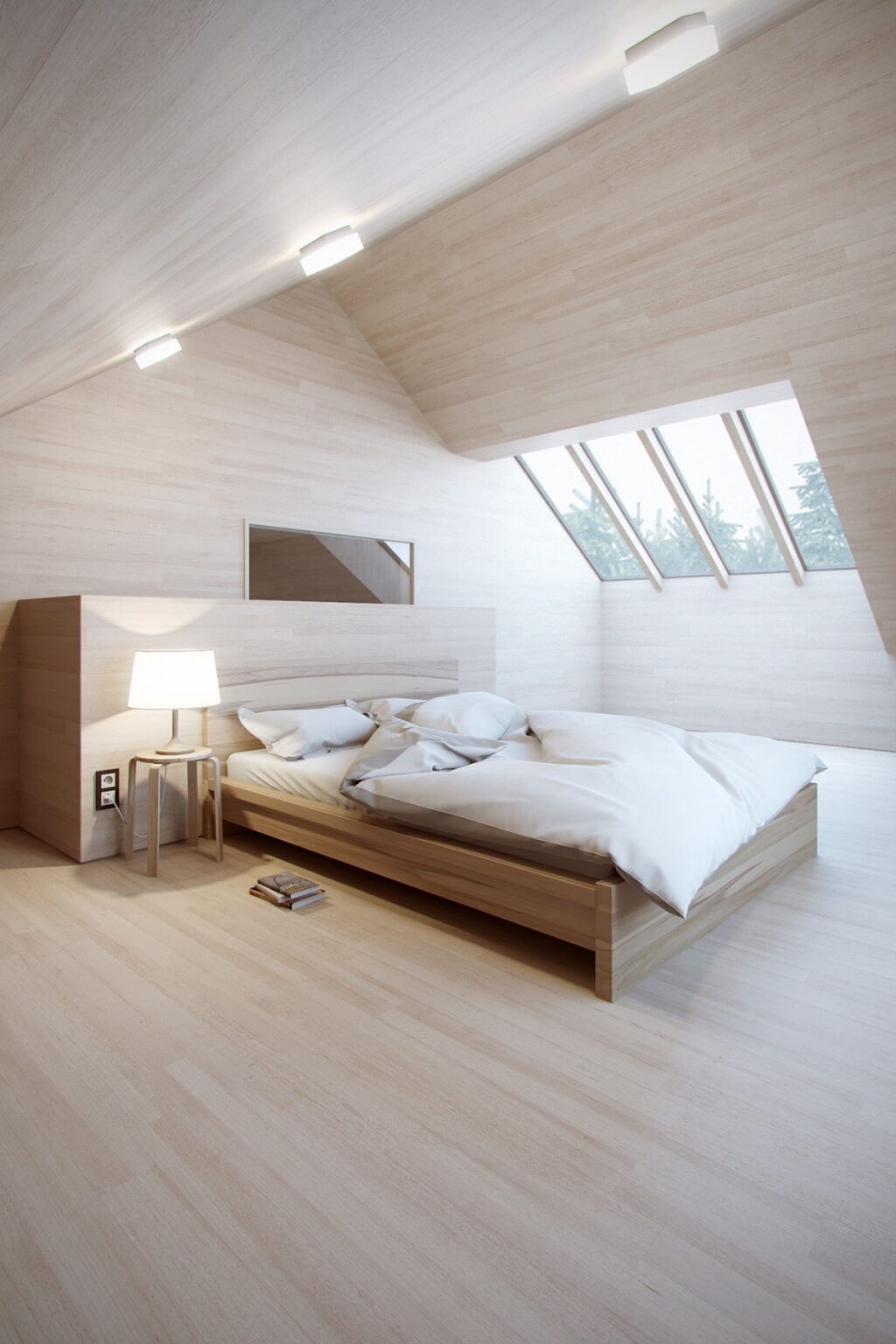 Pleasant bedroom in the attic