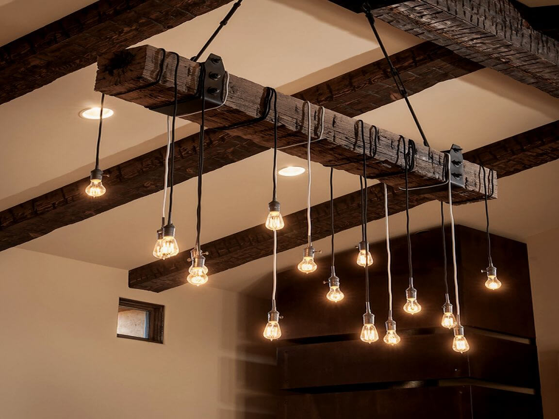 Lively country kitchen lighting